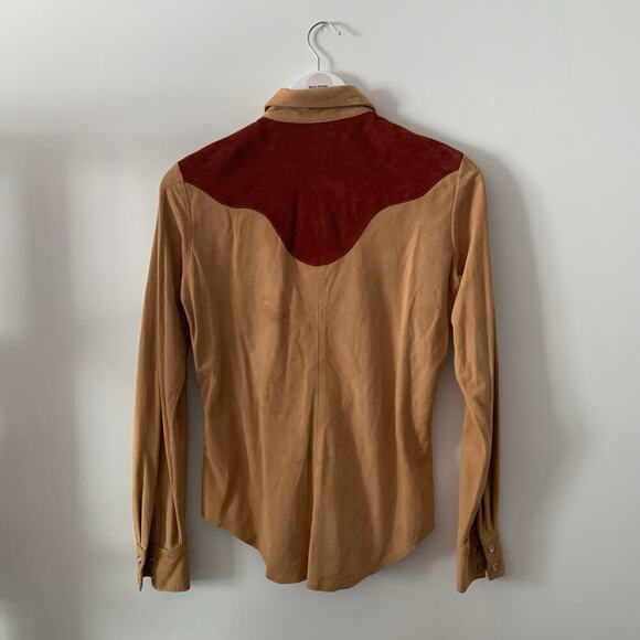 70s/80s Vintage Suede Western Shirt - S - Picture 3 of 4
